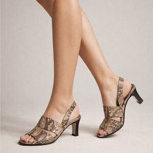 Bally Snakeskin Print Sandals. Size 6.5